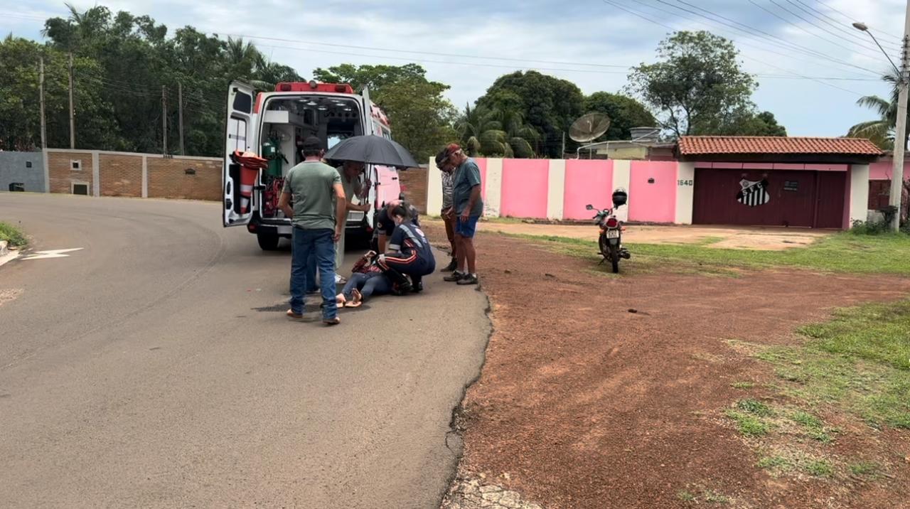 Acidente com Motociclista no Bairro Guanabara: Cão Solto Provoca acidente.