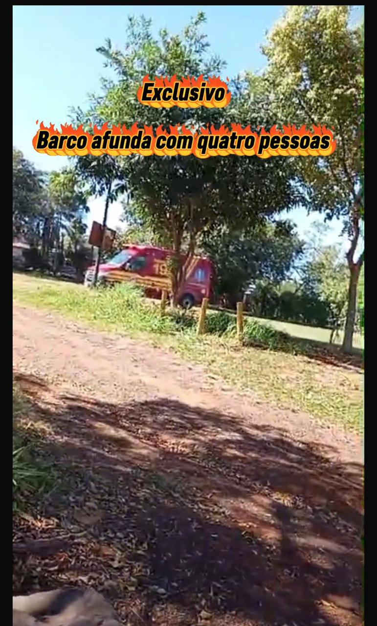 BARCO AFUNDA COM QUATRO PESSOAS, RUBINÉIA SP