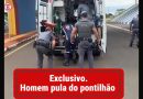 Homem pula de pontilhão na entrada de Santa Fé do Sul